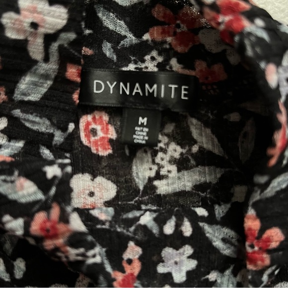 Dynamite Sheer Mock Neck Top - Picture 6 of 7